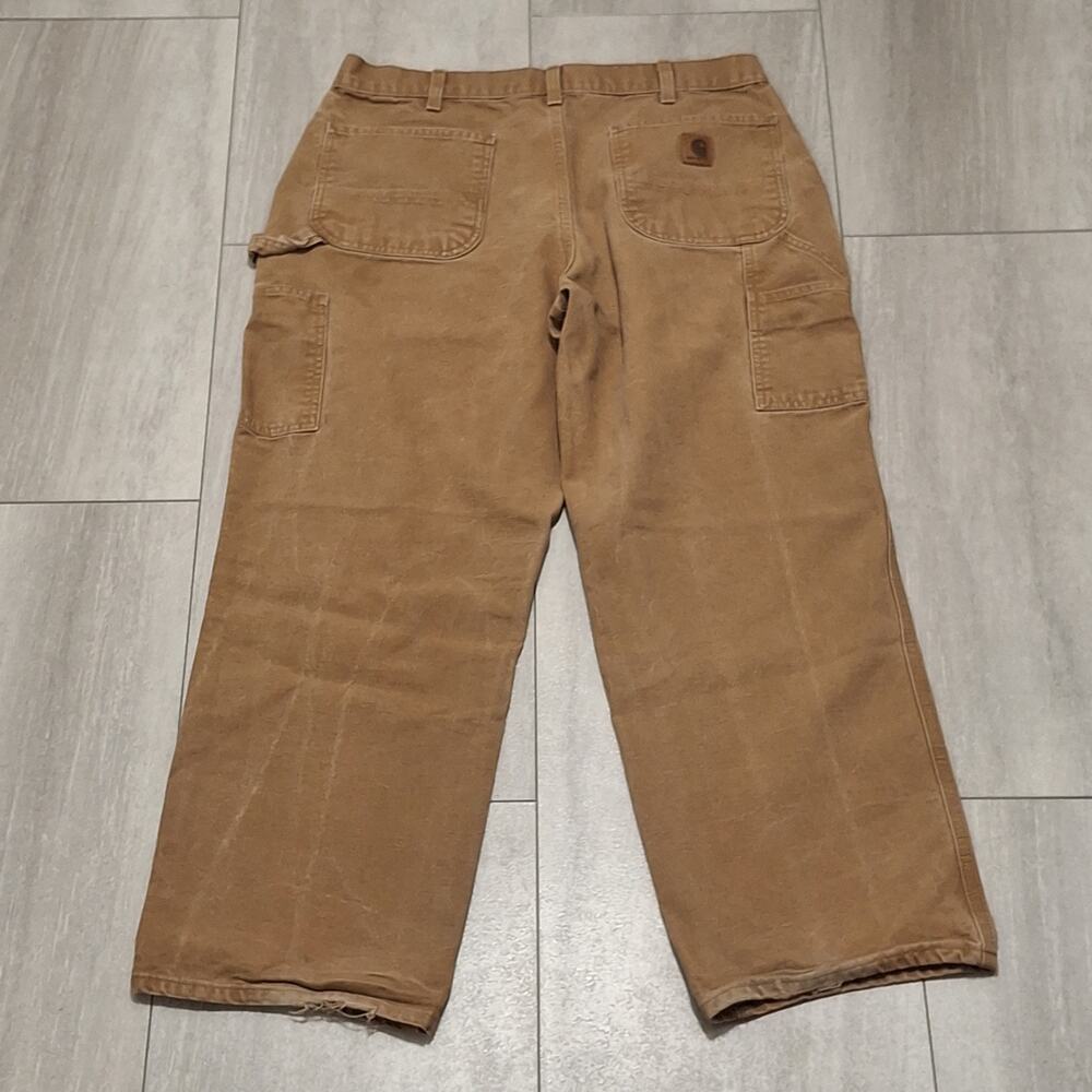 Carhartt B11BRN Mens Work Pants 36x30 Brown Duck Canvas Dungaree Fit